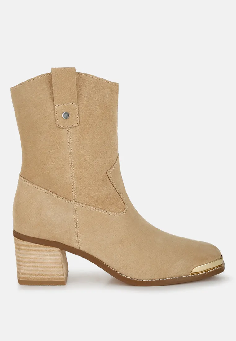 Emberly Suede Square Toe Ankle Boots