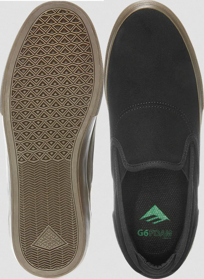 Emerica - Wino G6 Slip-On Shoes | Black Gum