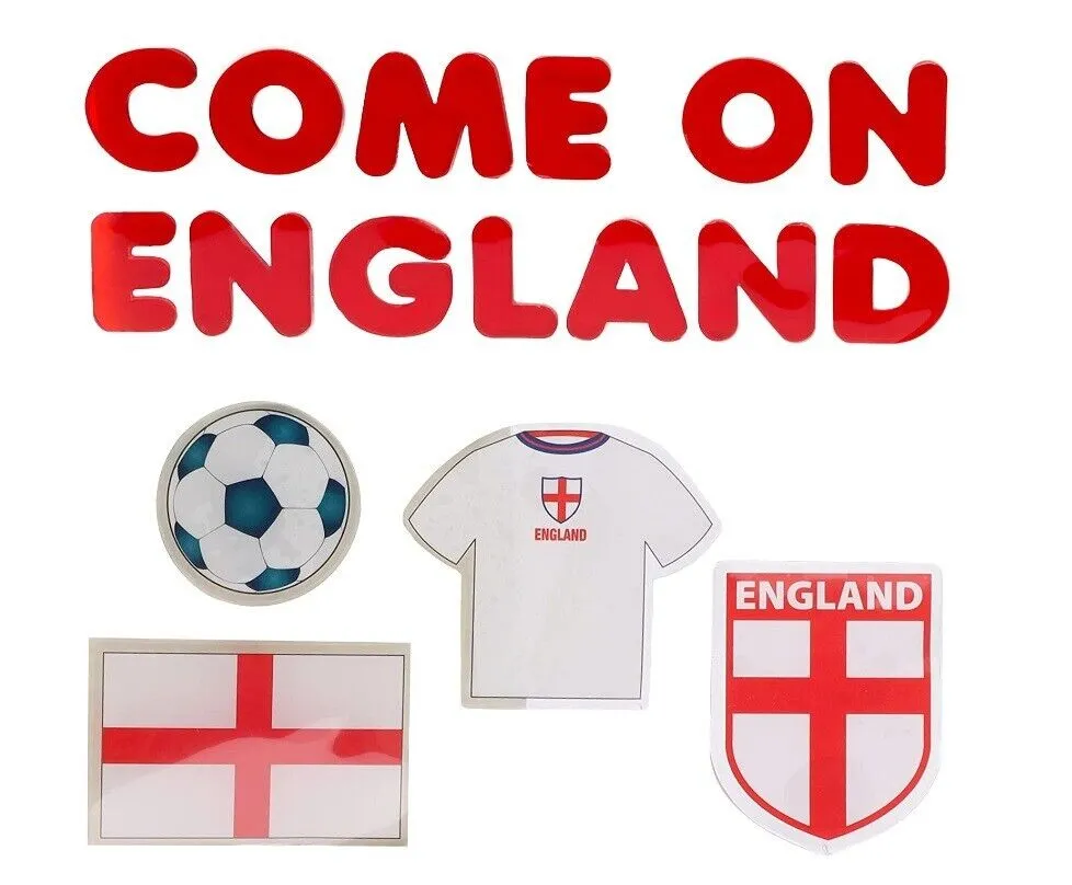 EUFA EURO 2024 "COME ON ENGLAND" - "ITS COMING HOME" Gel Window Stickers