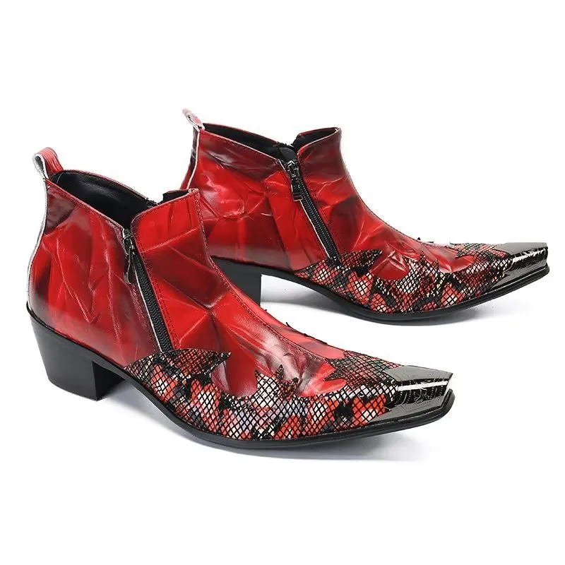 Exotic Charm Genuine Leather Flashy Dress Boots