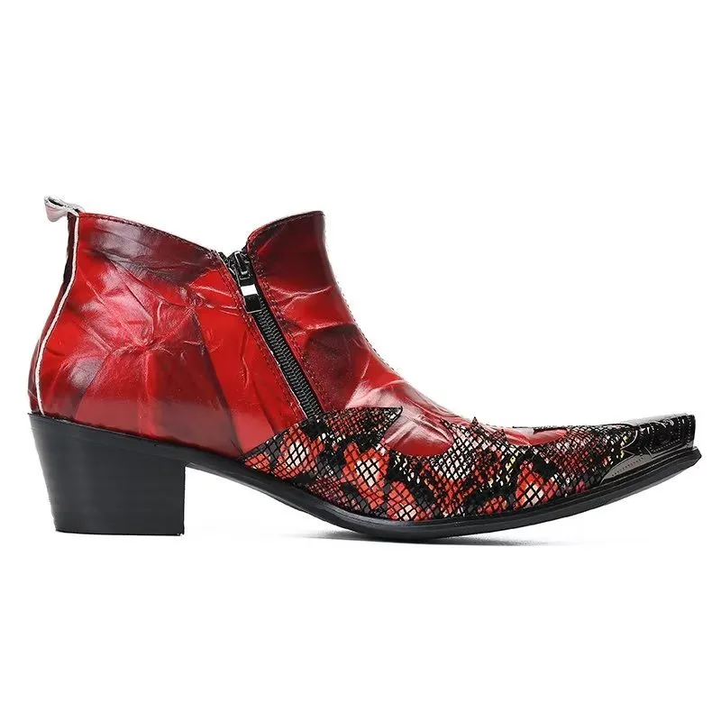 Exotic Charm Genuine Leather Flashy Dress Boots