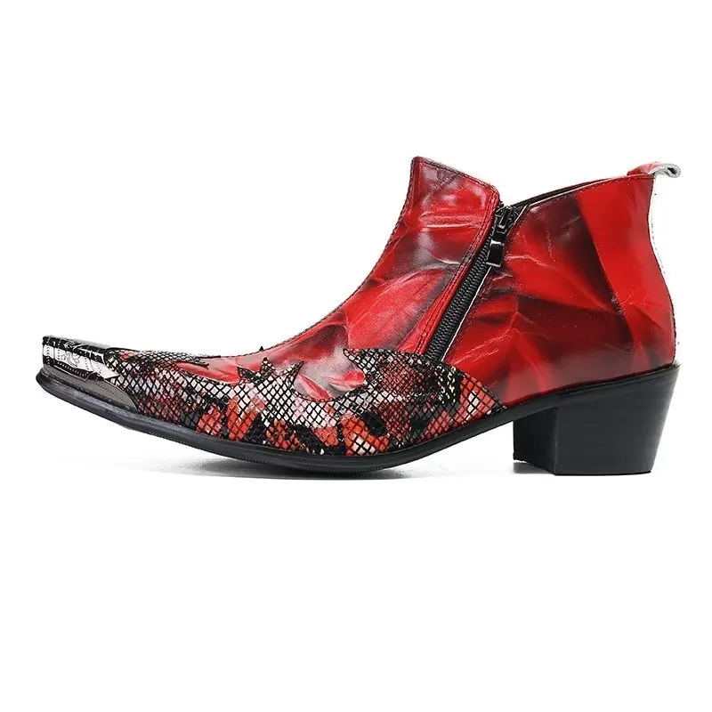 Exotic Charm Genuine Leather Flashy Dress Boots