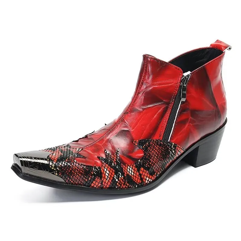 Exotic Charm Genuine Leather Flashy Dress Boots