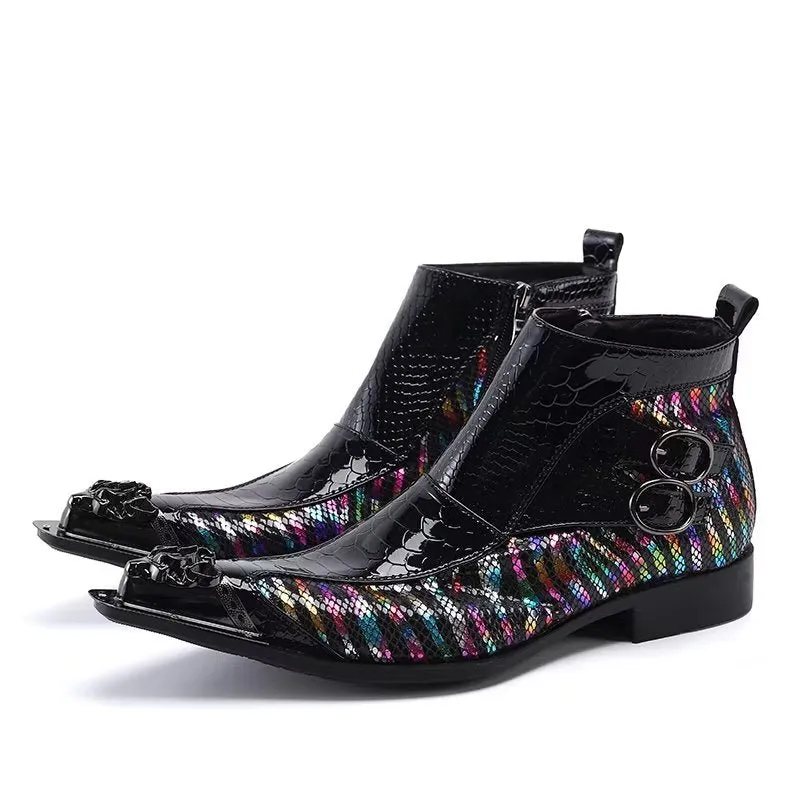 FancyLeather Exotic Ankle Boots