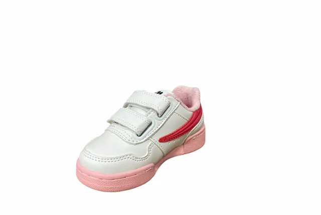 Fila scarpa sneakers da bambino Arcade Velcro 1011078.94F bianco corallo