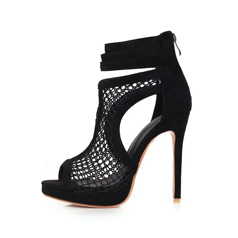 Fishnet Cutout High Heel Stilettos