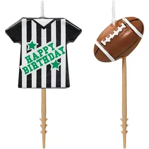 Football Birthday Candle Picks | 6 pcs