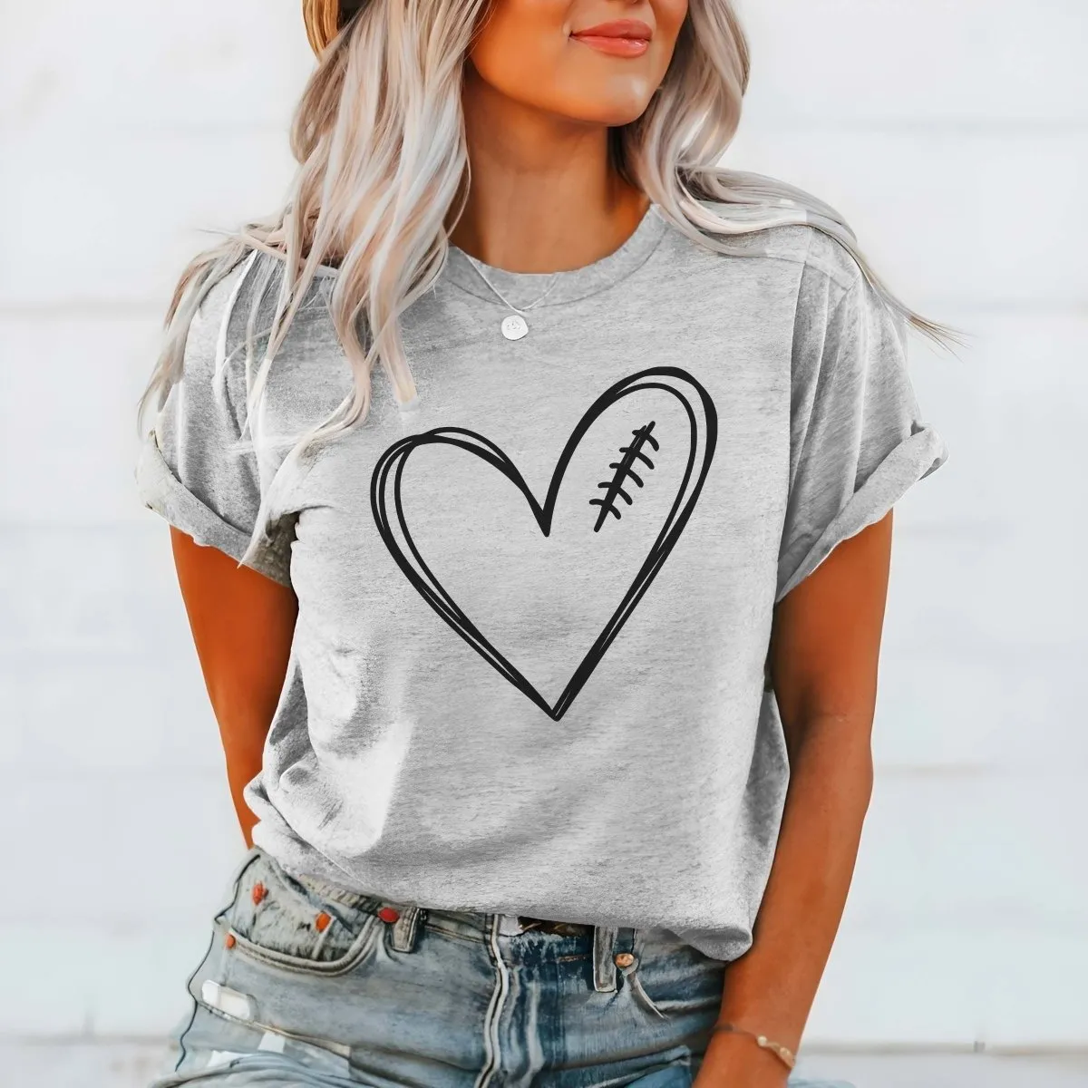 Football Heart Graphic Tee