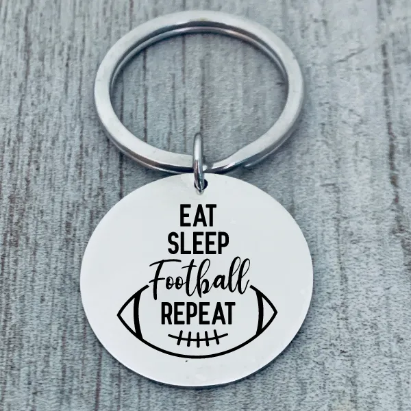 Football Keychain - Eat, Sleep, Football Repeat