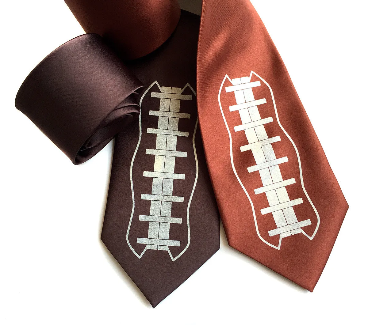 Football necktie. Football lacing print.