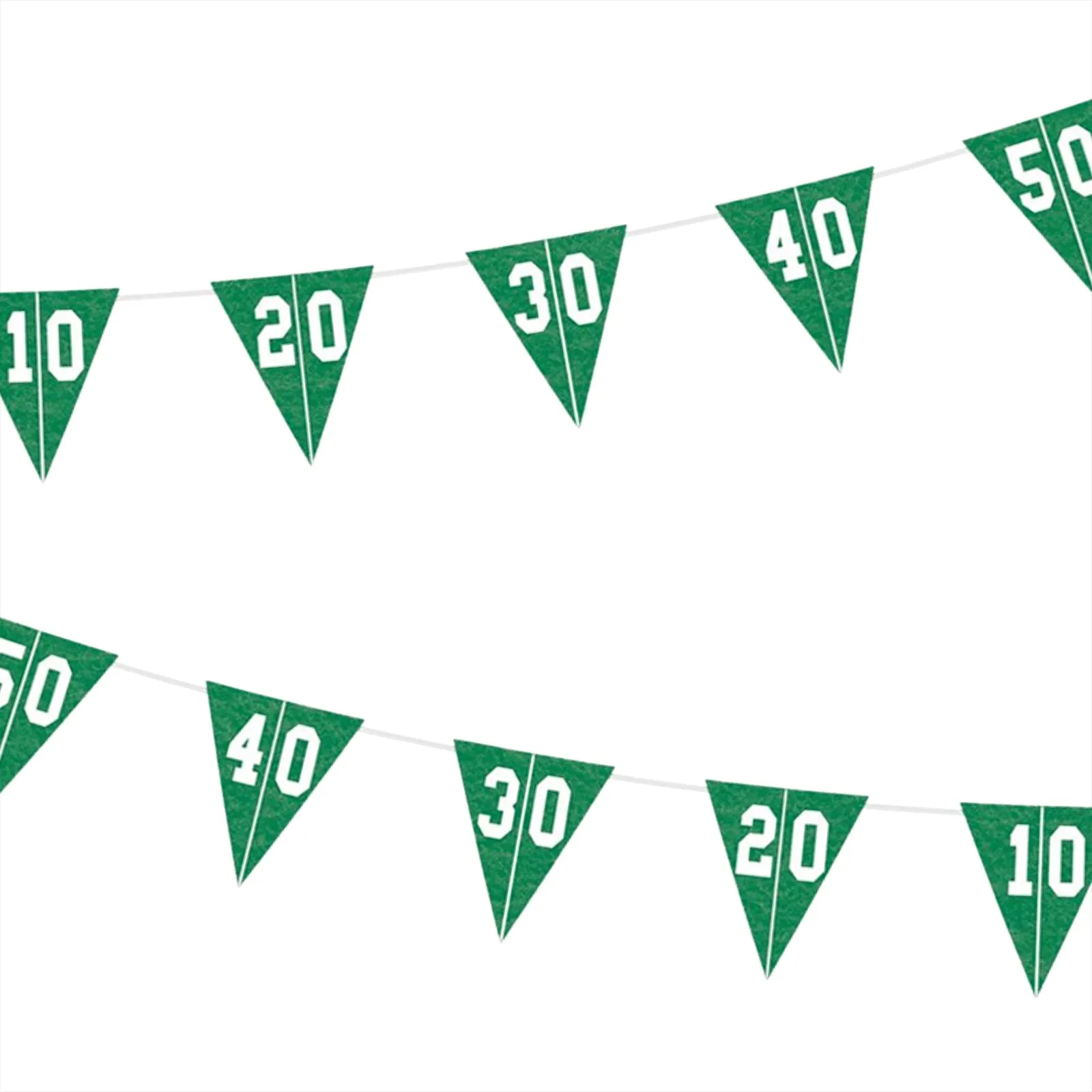 Football Party Decorations - Touchdown Football Field Reusable Felt Pennant Banner, 12' (Pack of 2)