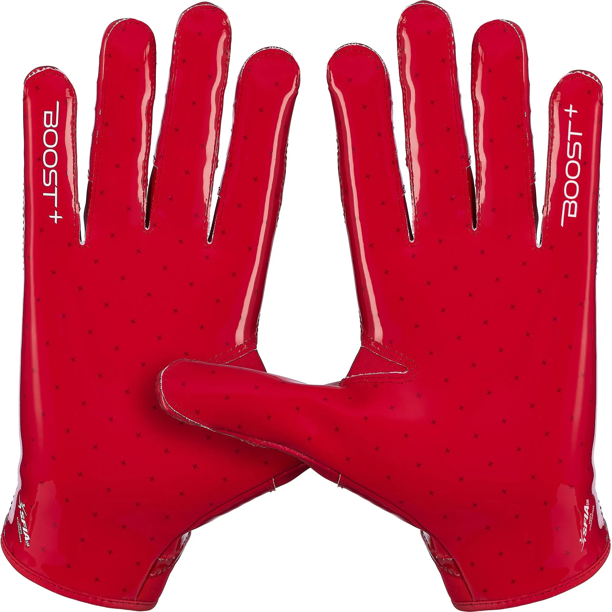 Grip Boost Solid Red Stealth 6.0 Boost Plus Football Gloves