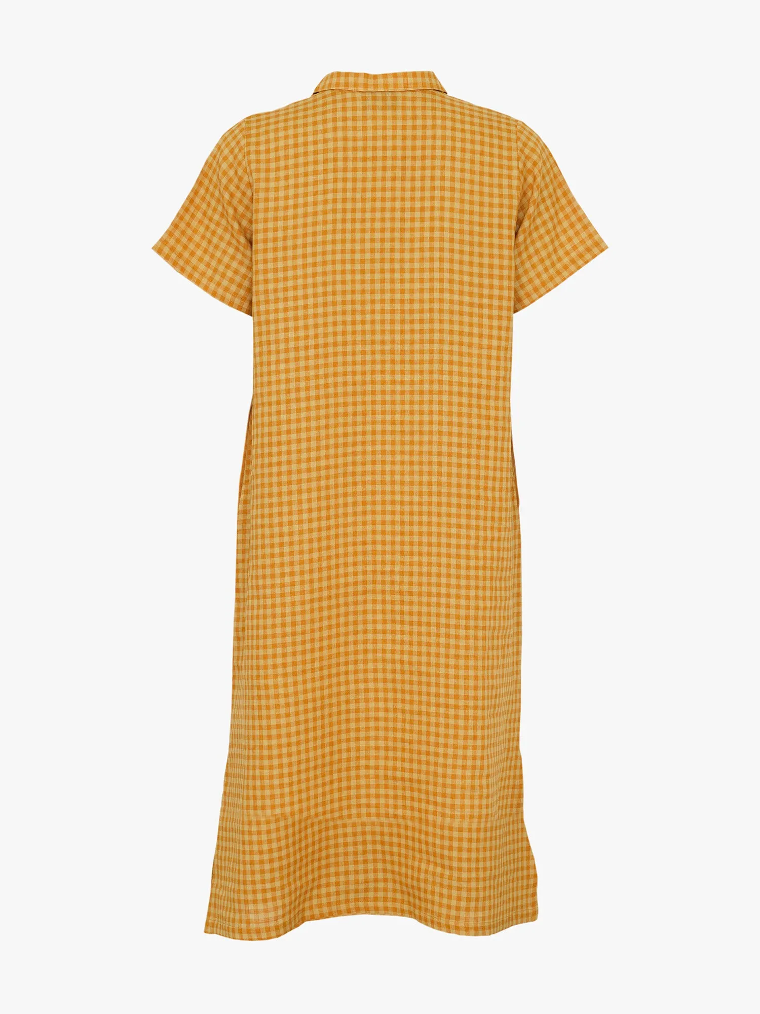 Harper Linen Dress Gingham Orange