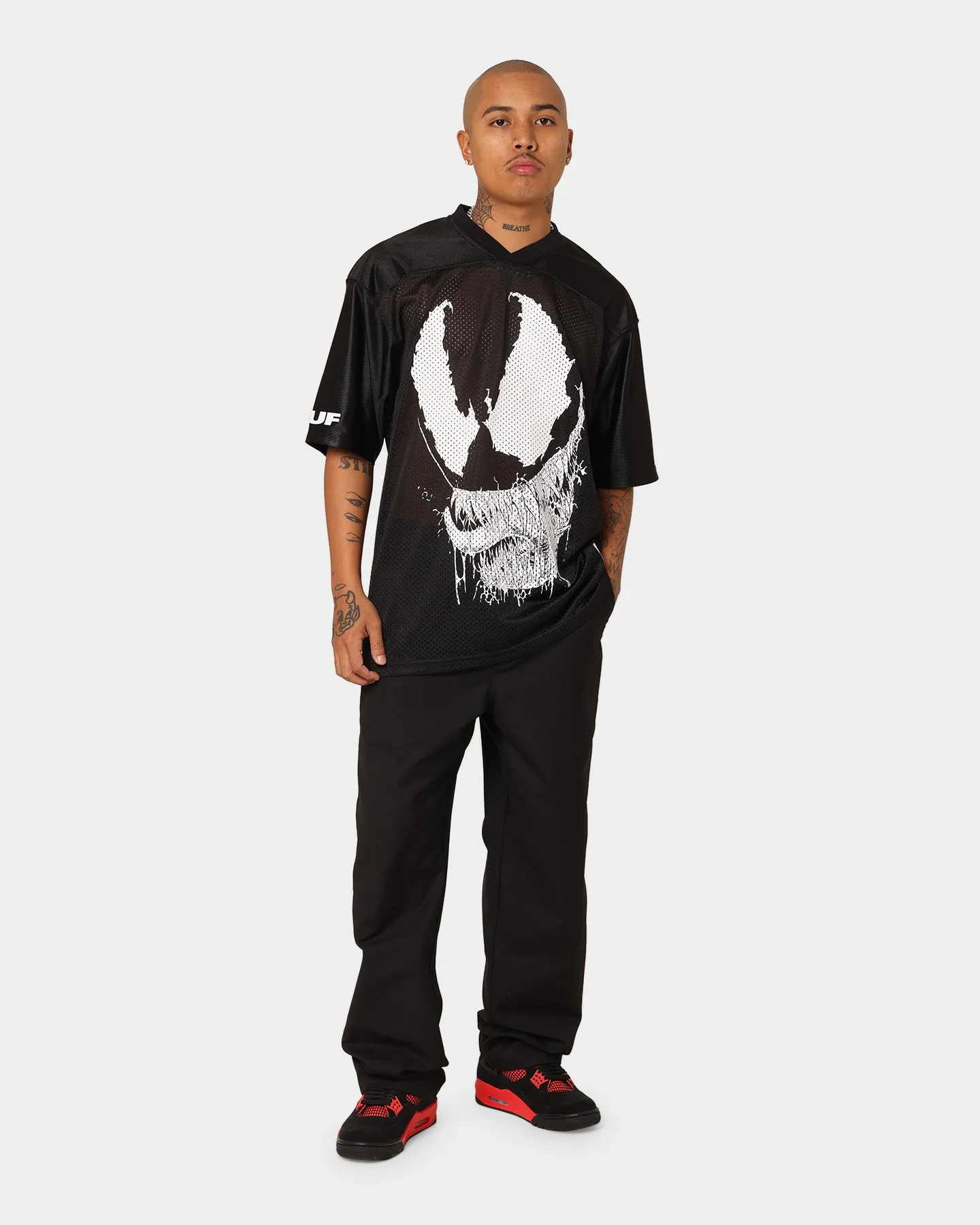 HUF X Marvel Venom Football Jersey Black