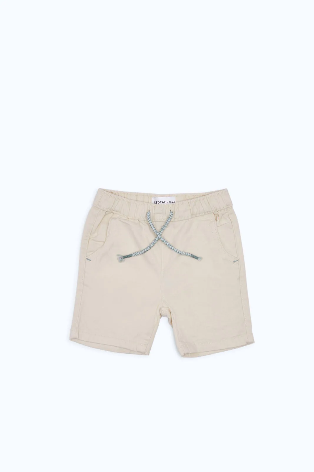 Infant Boys Cream Twill Short Pull On