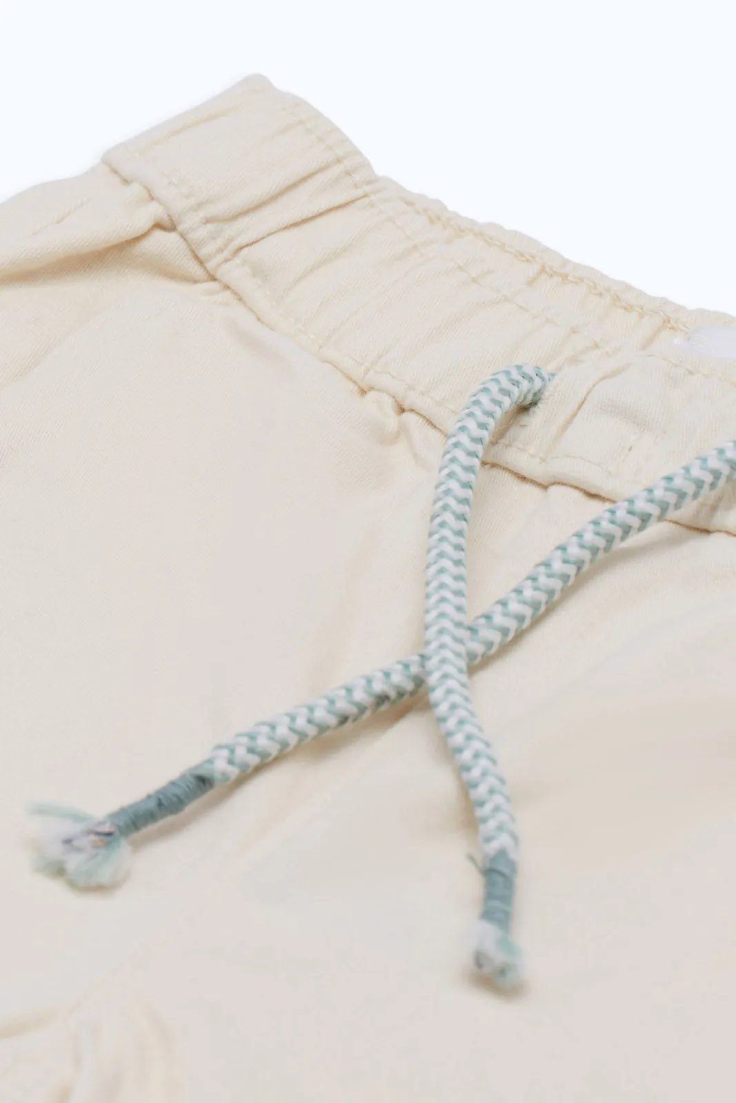 Infant Boys Cream Twill Short Pull On