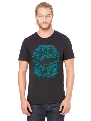 JAGS JAX PACK MEN'S BLACK T-SHIRT WITH TEAL