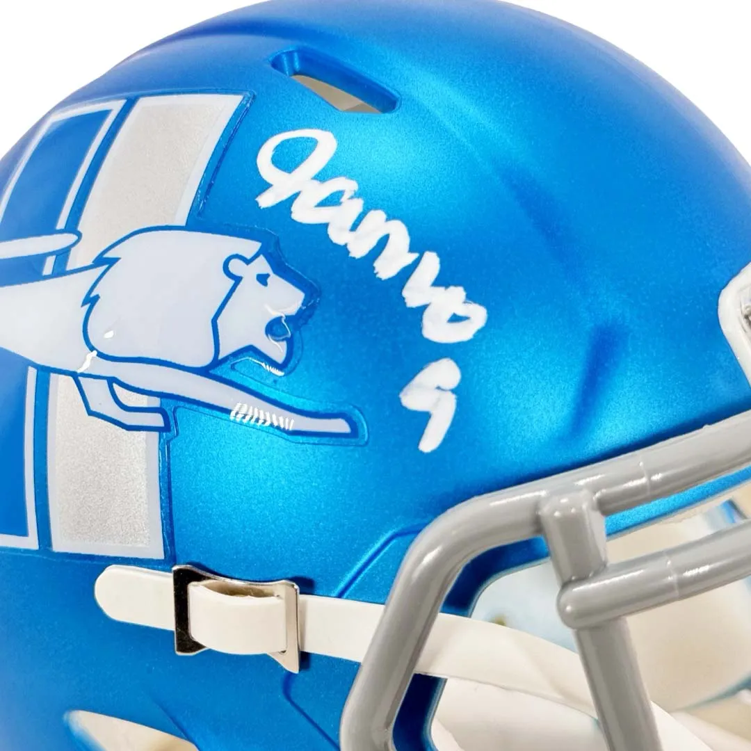 Jameson Williams Signed Detroit Lions Alt 2023 Mini Football Helmet (JSA)