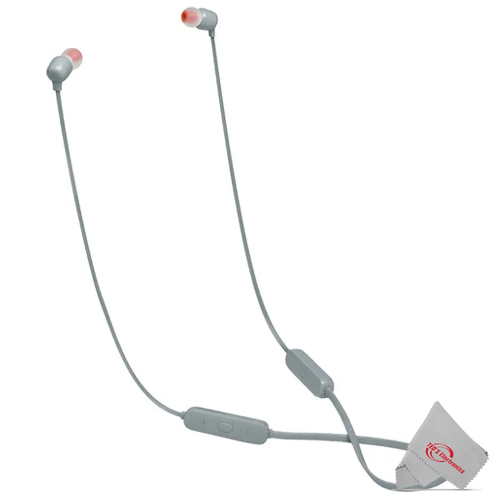 JBL TUNE 115BT Wireless In-Ear Headphones Pure Bass Sound Gray with Mic