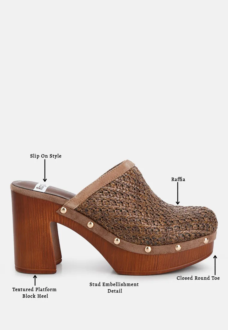 Jeydena Raffia Platform Clogs