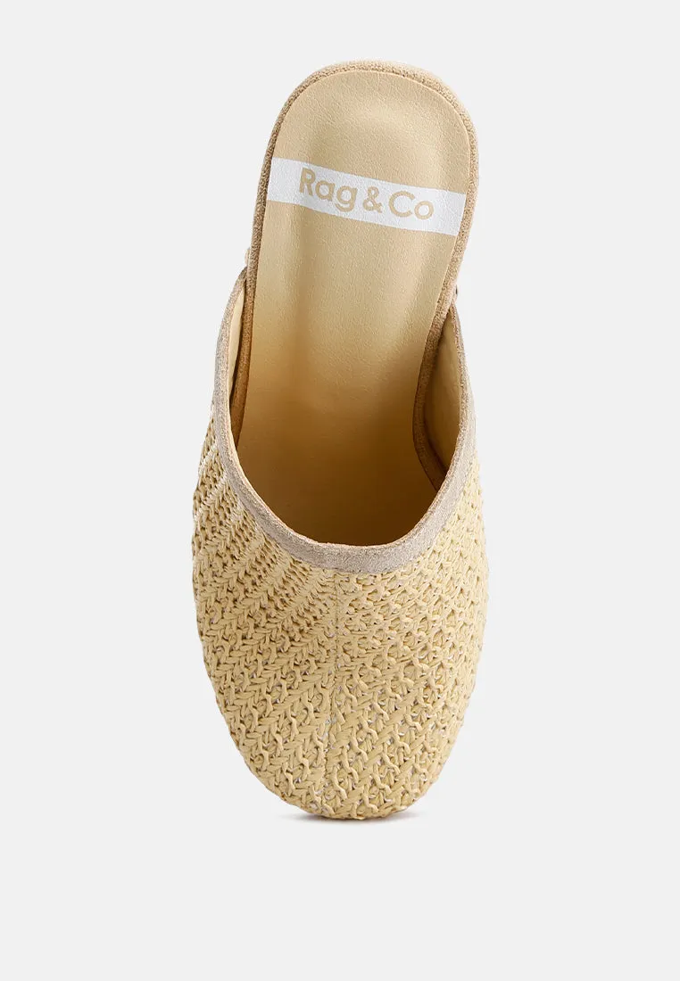 Jeydena Raffia Platform Clogs