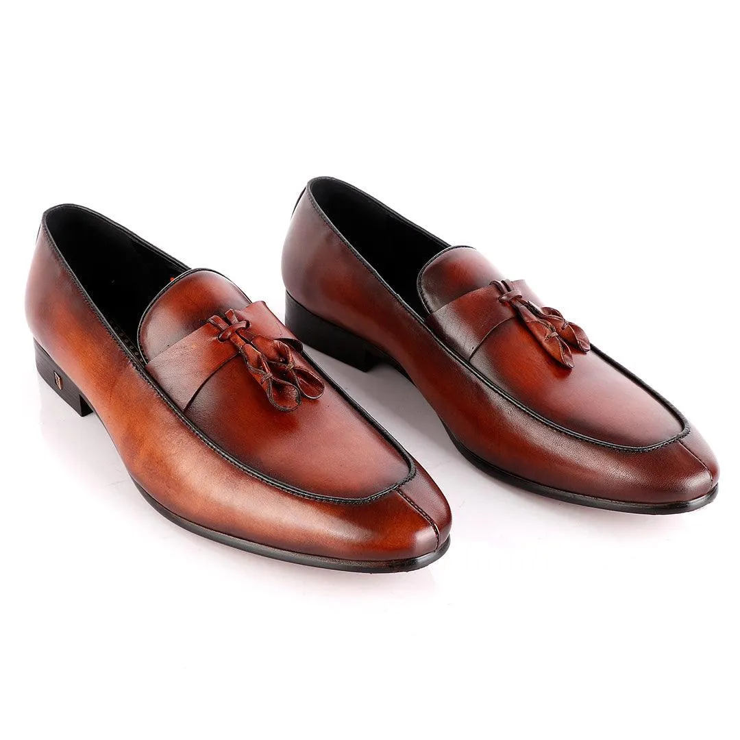 John Foster All round Brown Leather Tassel Loafer