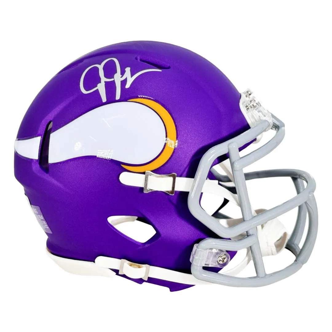 Justin Jefferson Signed Minnesota Vikings Tribute Speed Mini Football Helmet (Beckett)