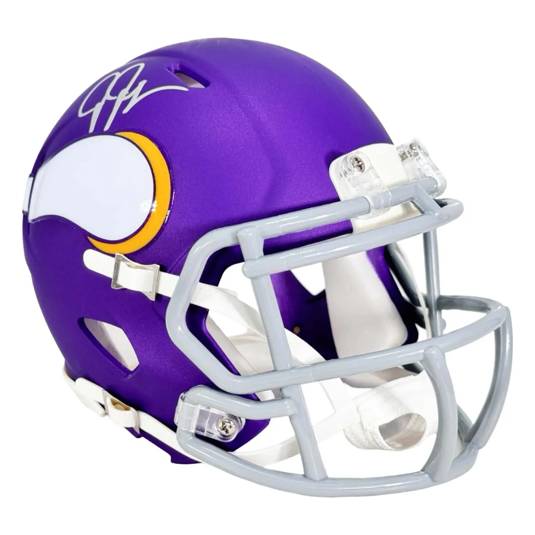 Justin Jefferson Signed Minnesota Vikings Tribute Speed Mini Football Helmet (Beckett)