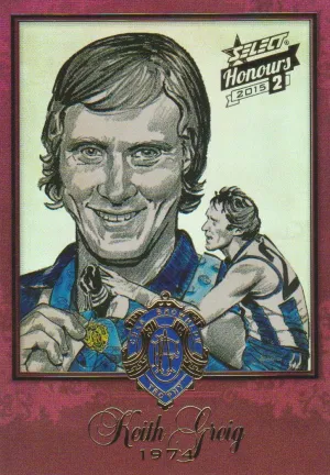 Keith Greig, 1974 Brownlow Sketch, 2014 Select AFL Honours 2