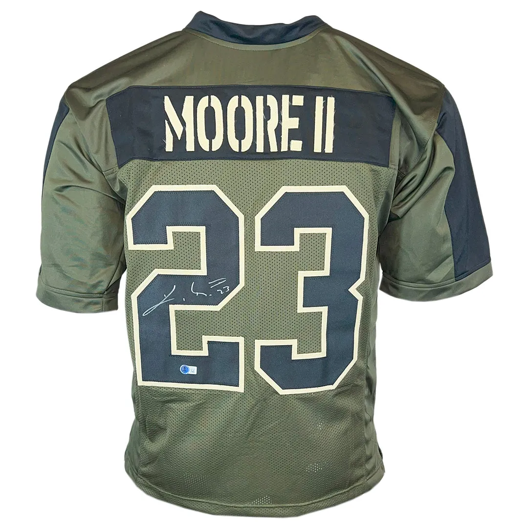 Kenny Moore II Signed Indianapolis Green Salute to Service Football Jersey (Beckett)