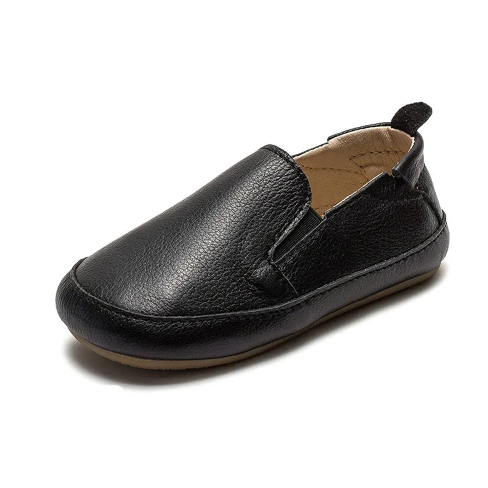 Kids' Faux Leather Slip-on Moccasins, Casual Loafers, Comfortable Flats