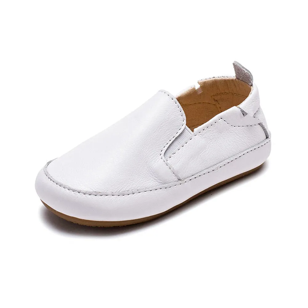 Kids' Faux Leather Slip-on Moccasins, Casual Loafers, Comfortable Flats