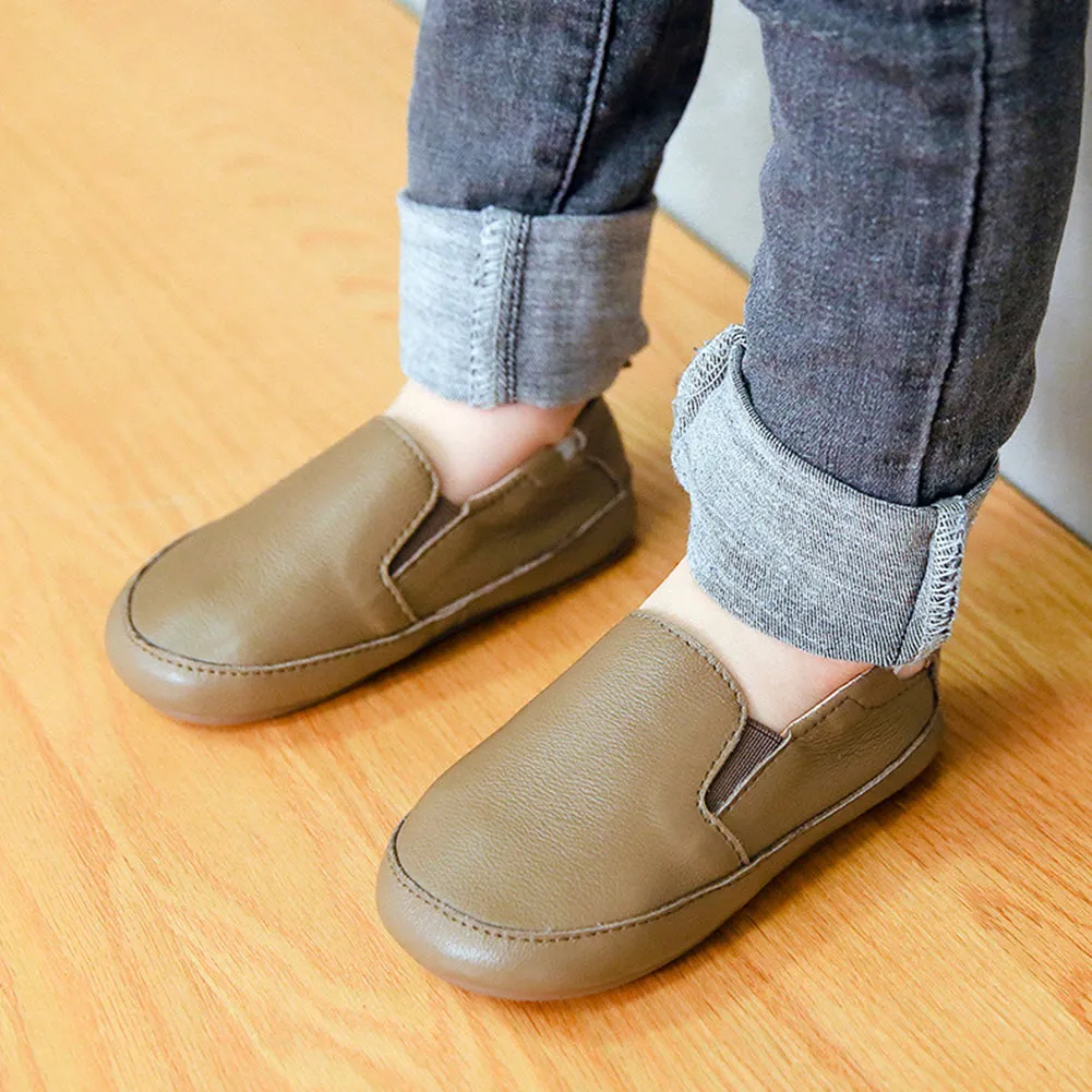 Kids' Faux Leather Slip-on Moccasins, Casual Loafers, Comfortable Flats