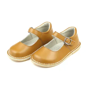 L'amour Grace Leather Stitch Down School Mary Jane - Honey