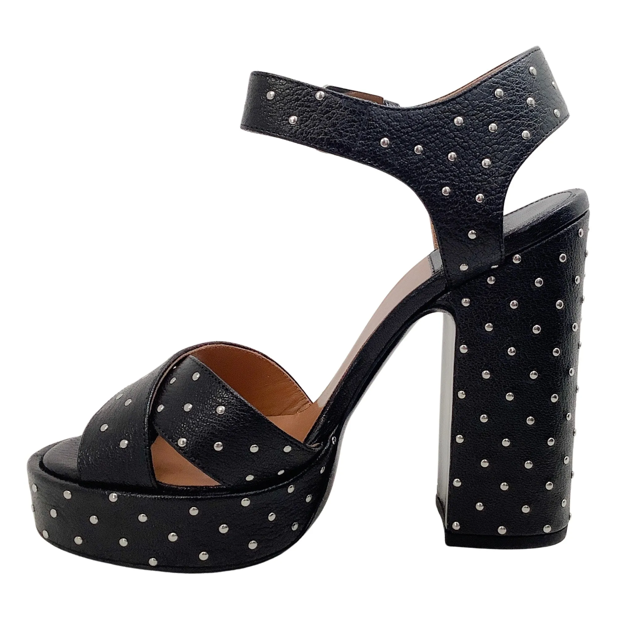 Laurence Dacade Black Leather Rosange Studded Platform Sandals