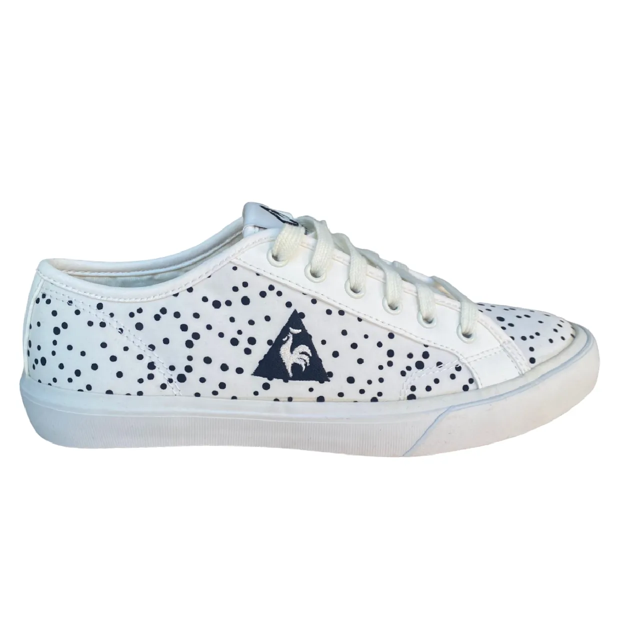 Le Coq Sportif scarpa sneakers da donna in tela Courteline Dots 1510109 bianco latte-nero