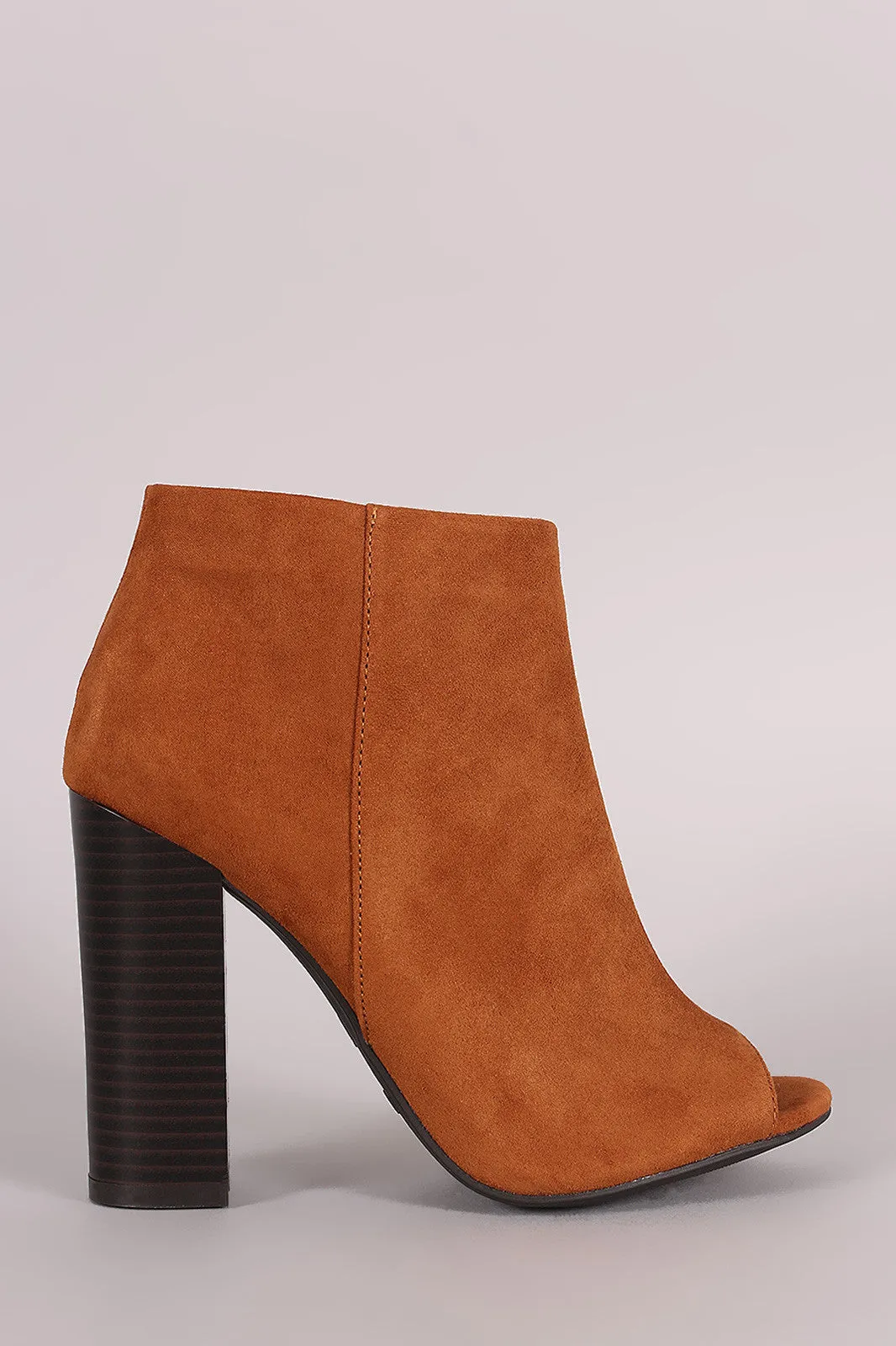 Leni -  Peep Toe Chunky Heeled Booties