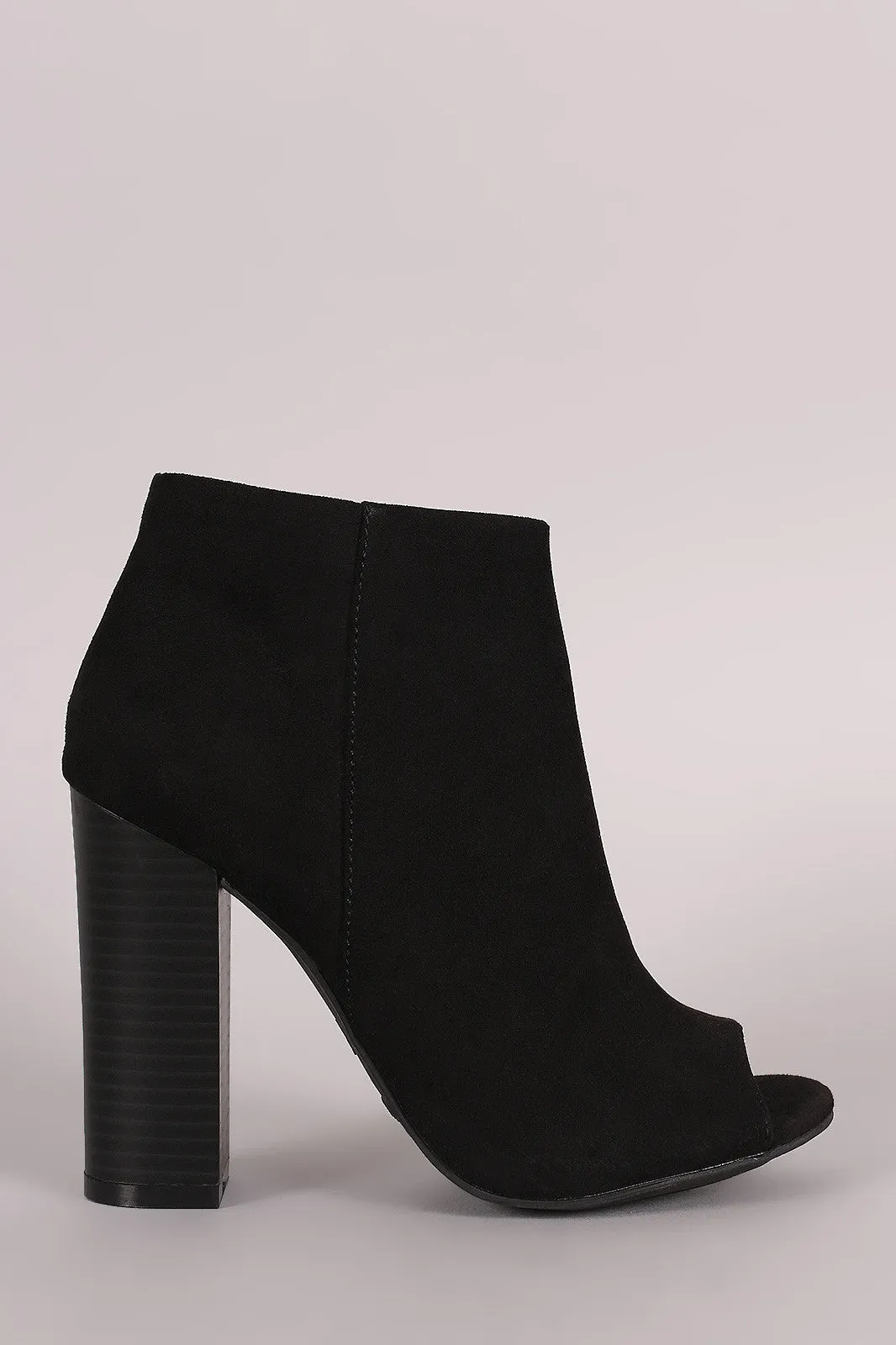 Leni -  Peep Toe Chunky Heeled Booties