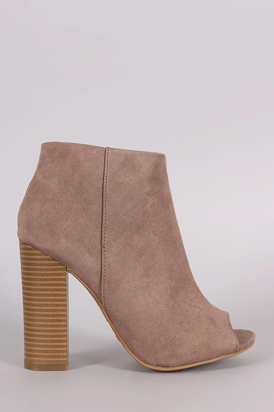 Leni -  Peep Toe Chunky Heeled Booties