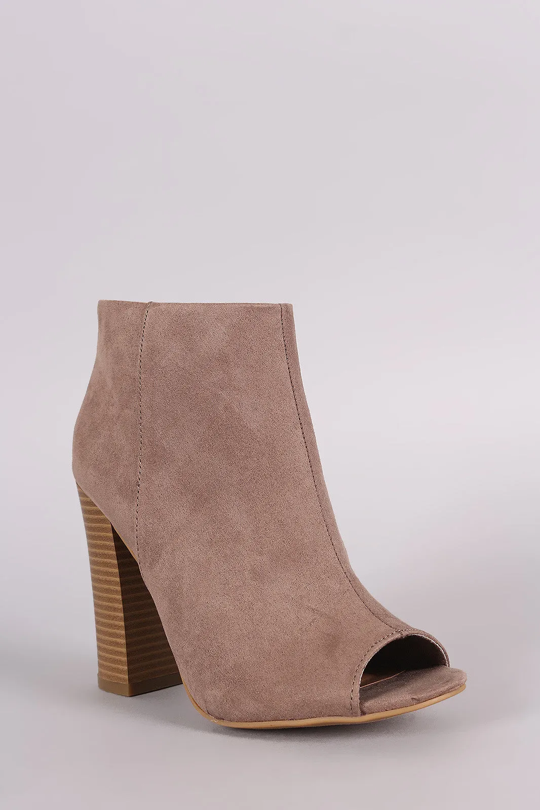 Leni -  Peep Toe Chunky Heeled Booties