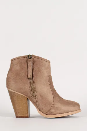 Liliana Zipper Chunky Heeled Western Ankle Boots