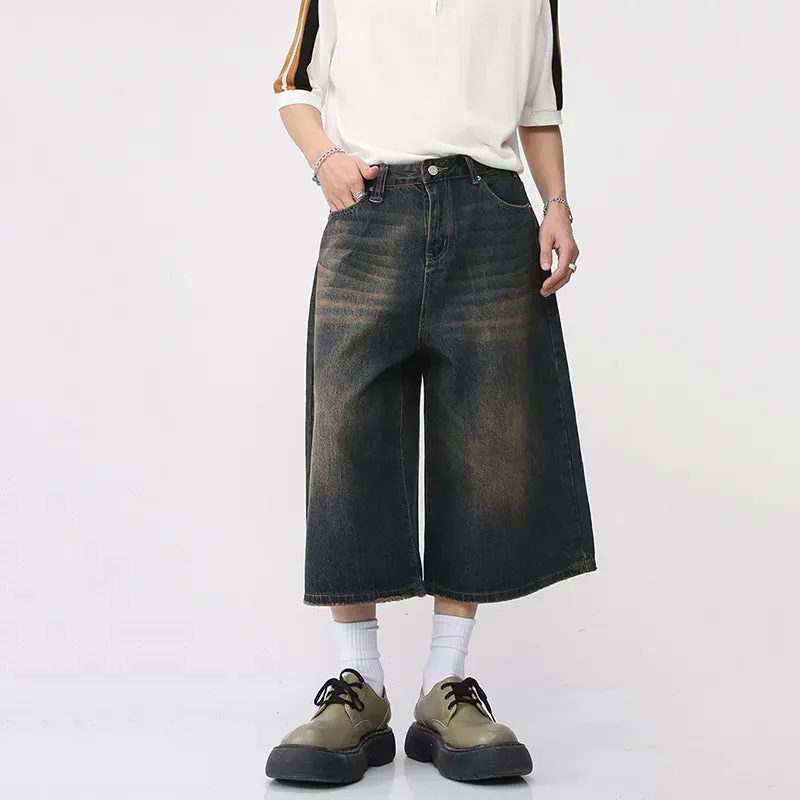 Long Length Baggy Vintage Wash Jorts