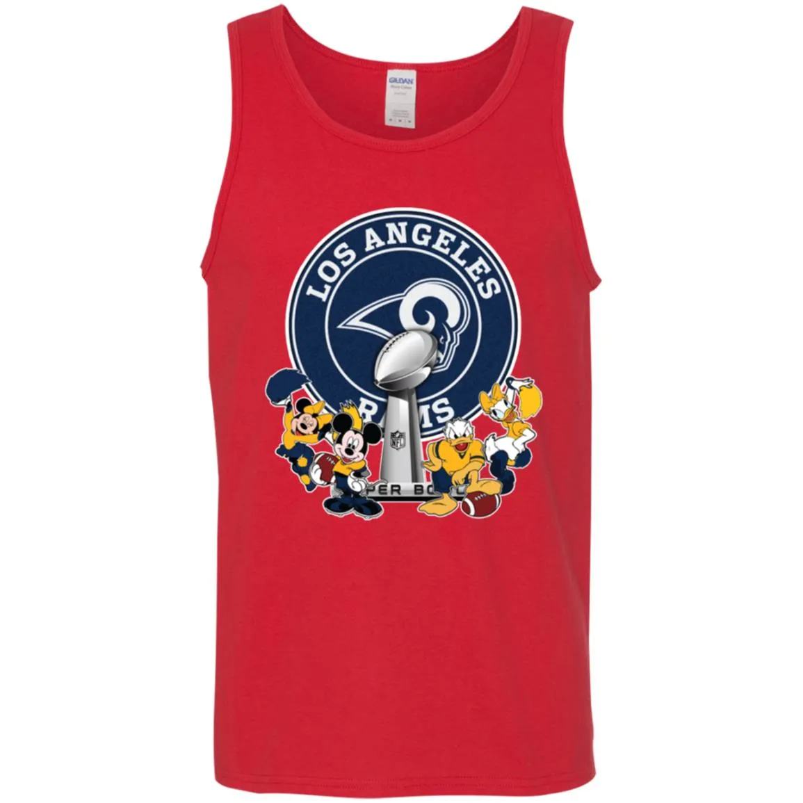 Los Angeles Rams Super Bowl 2019 Mickey Minnie Mouse Donald Daisy Duck Football Nfl Men Cotton Tank