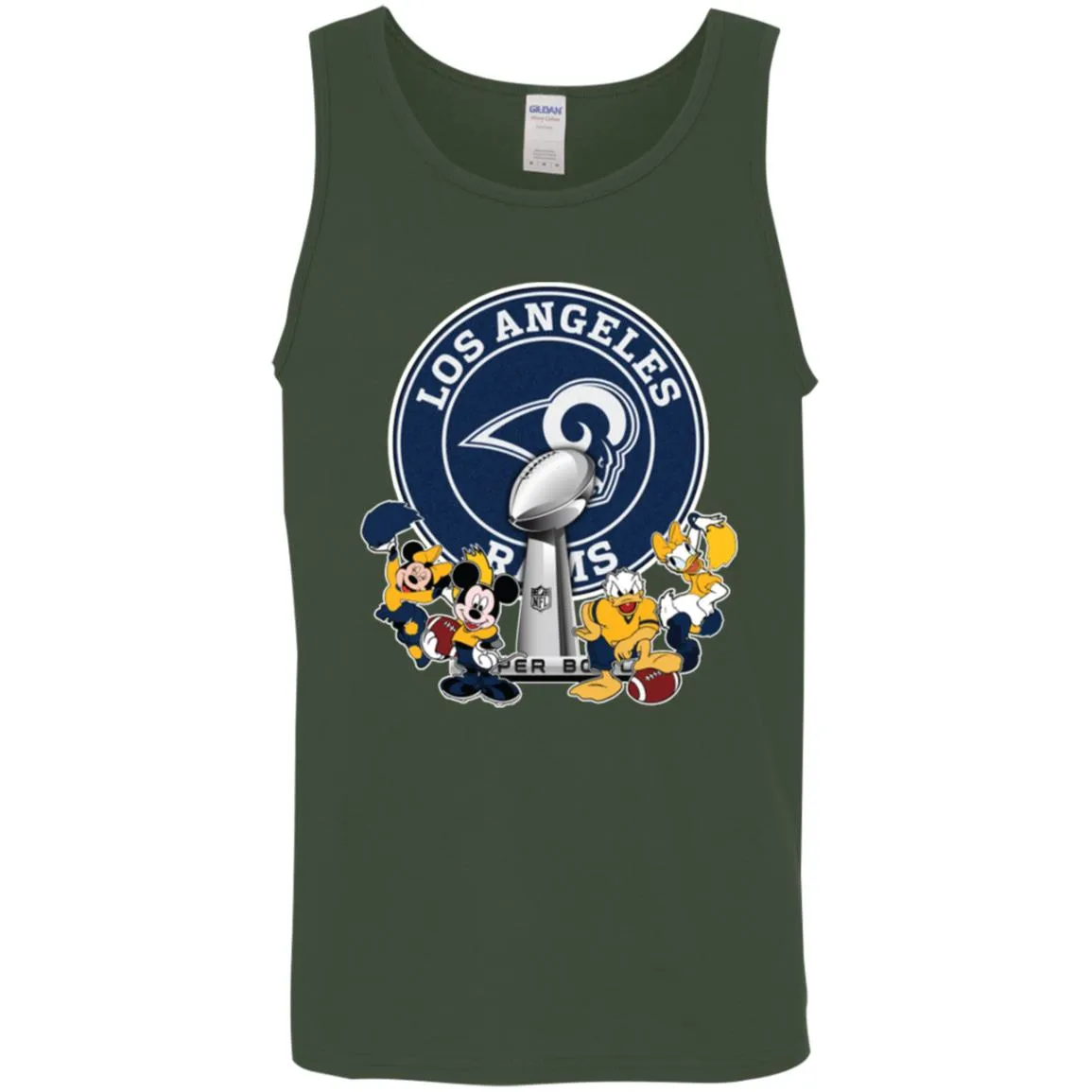 Los Angeles Rams Super Bowl 2019 Mickey Minnie Mouse Donald Daisy Duck Football Nfl Men Cotton Tank