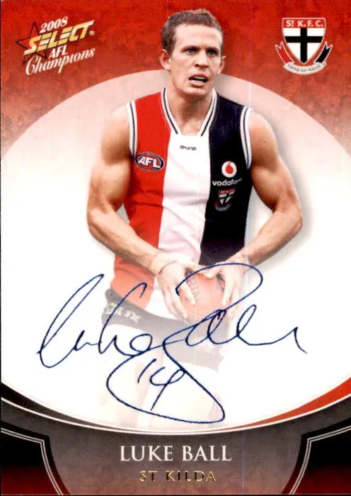 Luke Ball, Blue Foil Signature, 2008 Select AFL Champions