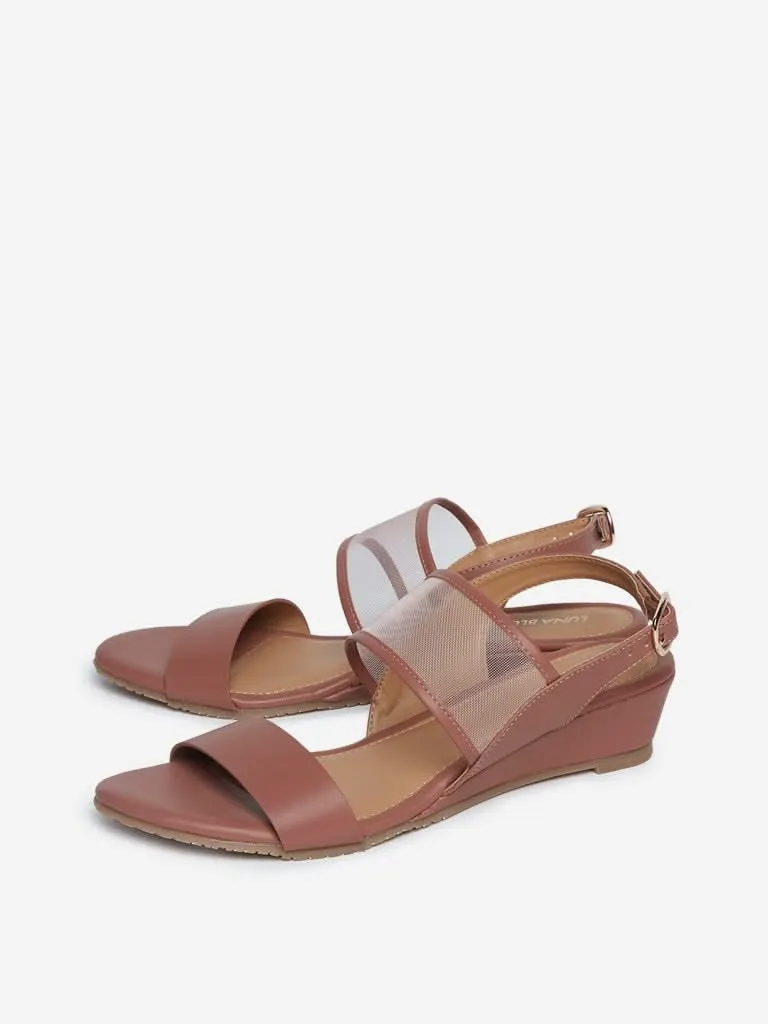 LUNA BLU Blush Pink Mesh Design Sandals