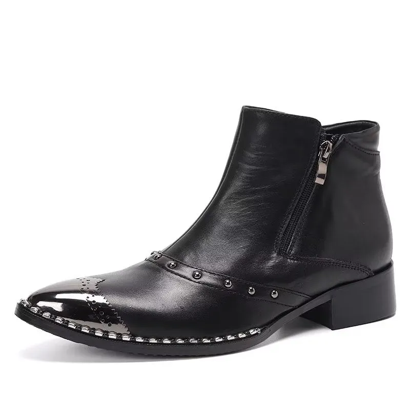 Lux Refined Leather Ankle Boots