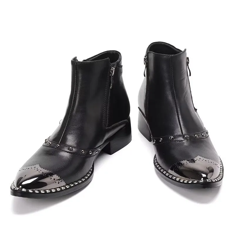 Lux Refined Leather Ankle Boots