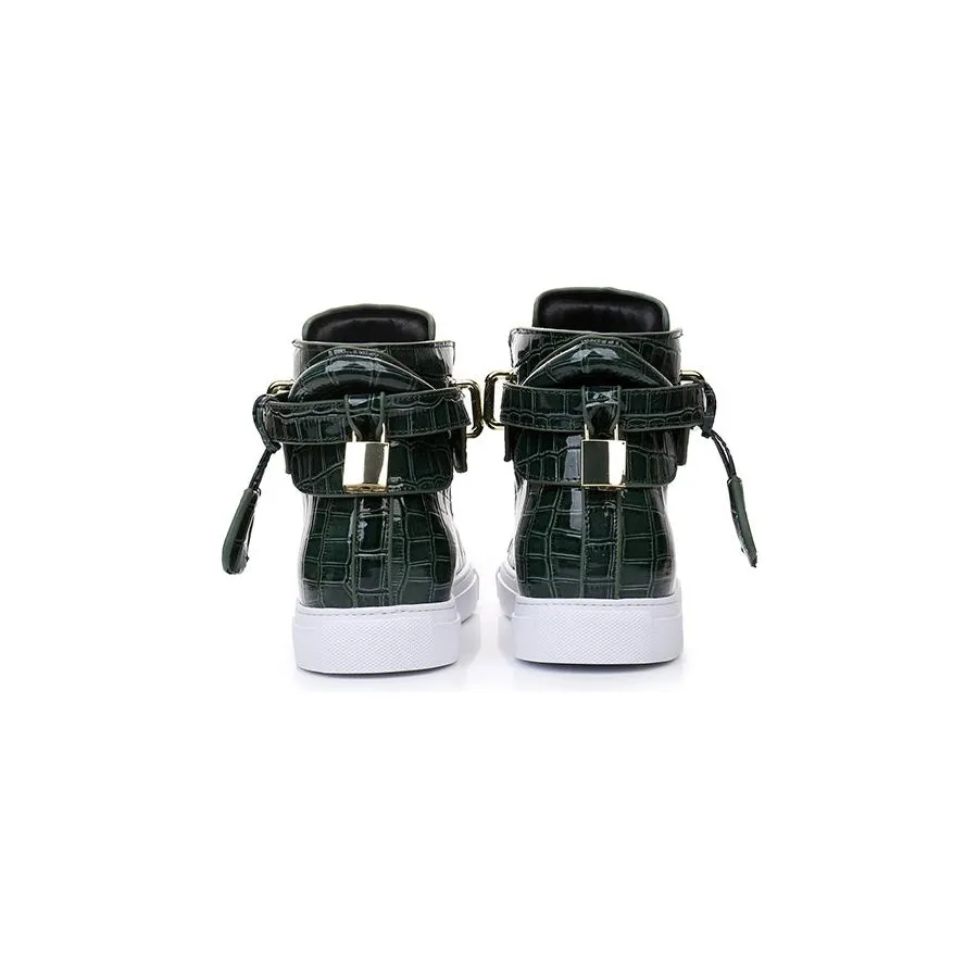 Luxury CrocEmboss High Top Casual Sneakers