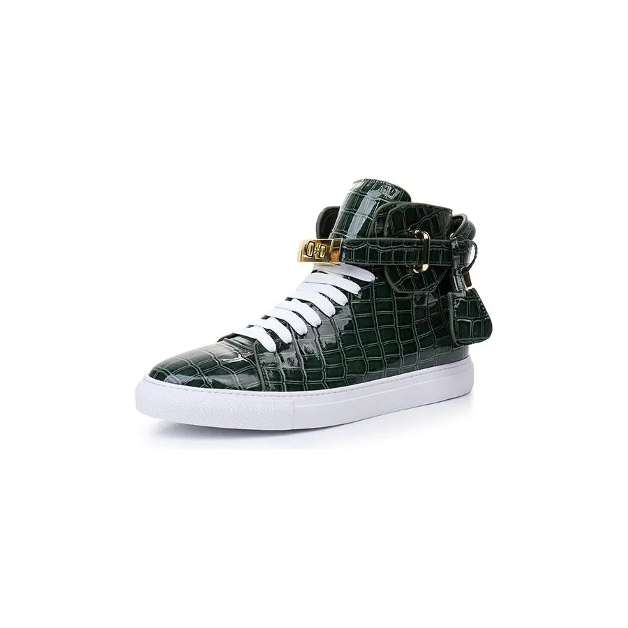 Luxury CrocEmboss High Top Casual Sneakers